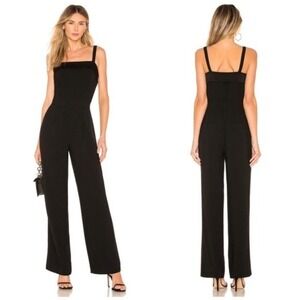 Vince Black Sleeveless Jumpsuit‎ Ruffle Trim Wide Leg Career Party Cocktail 6
